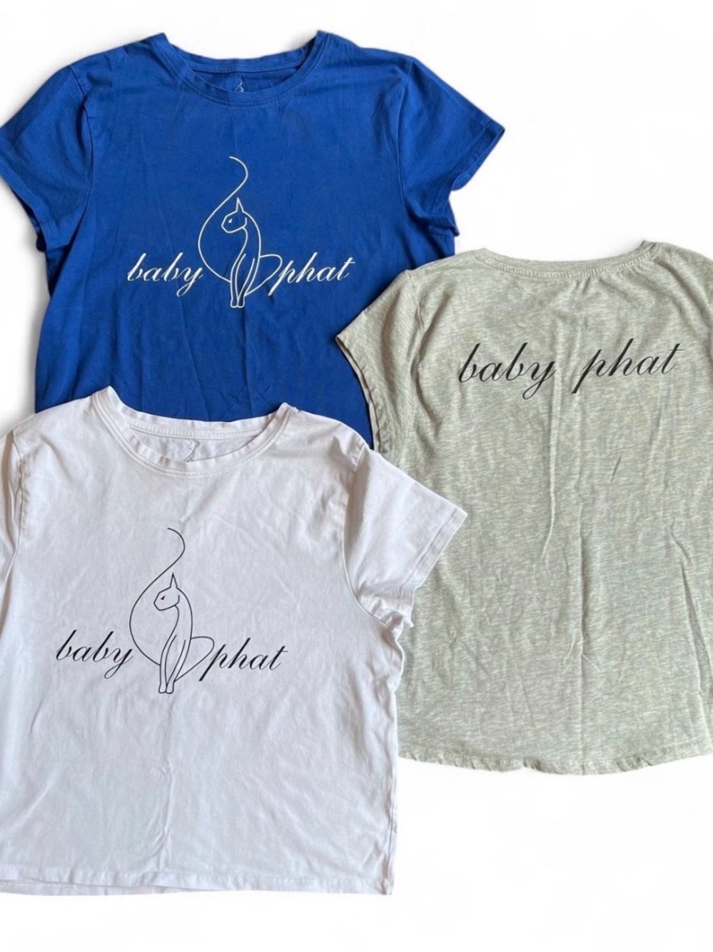 Baby Phat Tee Bundle- Blue, White, Heather Gray